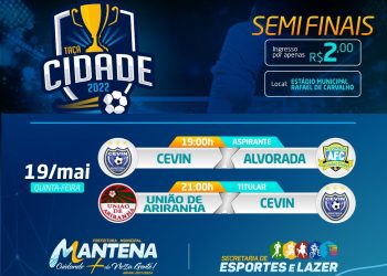 Quinta, (19), de decisão  no Estádio Municipal Rafael de Carvalho,  dia de conhecer os outros dois finalistas da Taça Cidade Mantena  2022