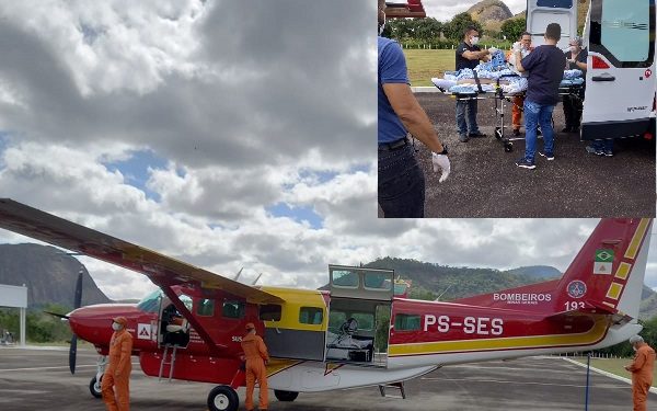Imagem Do Dia: Transporte aéreo é usado  na transferência  de paciente de Mantena  para  UTI de Peçanha no Vale do Rio Doce
