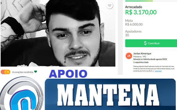 Mantenense morre em acidente de moto e amigos fazem Campanha para trazer corpo dos EUA