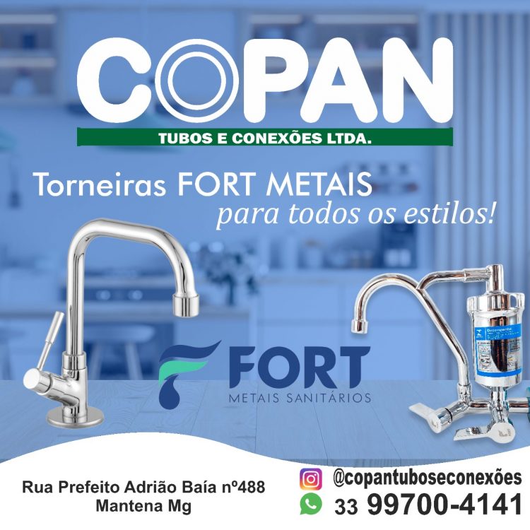COPAN – Tubos e Conexões  inaugura sua  nova loja na Rua Adrião Baía, 488, no centro de  Mantena, 19 de novembro  