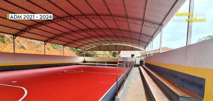 Prefeitura reforma Quadra coberta de Boa União construída na gestão do ex-prefeito Aurélio Donadia em Itabirinha