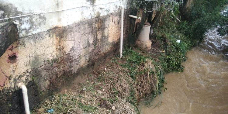 Imagem Do Dia: Cansado de esperar comerciante paga do bolso parte da limpeza do matagal que cercava o Rio São Francisco na ponte do Fórum de Mantena 