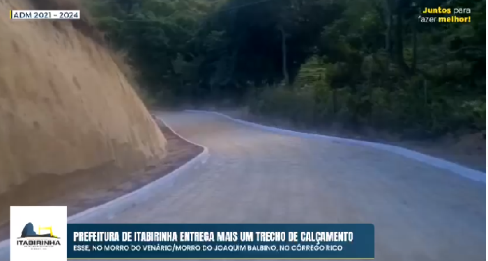 Morro do Joaquim Balbino: Prefeitura de Itabirinha entrega mais um trecho calçado na estrada do Córrego Rico  e  fecha a semana com chave de ouro 