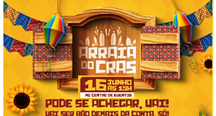 Comidas Típicas, Quadrilha, Casamento do Jeca e Cantores Regionais no Arraiá do CRAS no próximo 16 de Junho no  Centro de Eventos  em Itabirinha, ENTRADA FRANCA  
