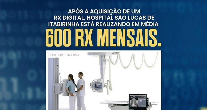 Números que impressionam: Hospital São Lucas  de Itabirinha  vem realizando  600 RX mensais 