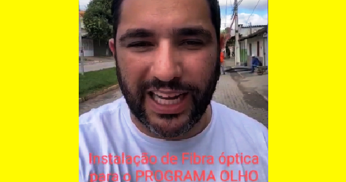 Prefeito Dr. Lucas Donadia acompanha instalação de fibra óptica para mais de 50 câmeras de videomonitoramento em Itabirinha
