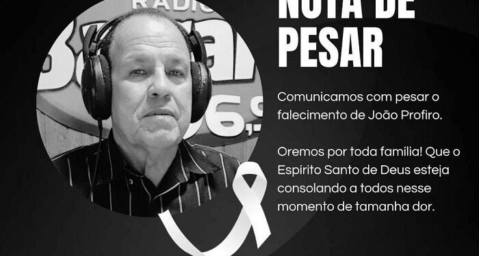 Barra de São Francisco de Luto faleceu o radialista e desportista João Profiro “O Brasil quer ouvi-lo João Profiro” e “Tá na Barra , tá na benção”