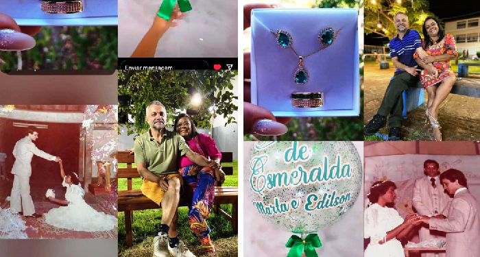Bodas de Esmeralda “Casal Edilson e Marta celebram 40 anos de uma união linda e emocionante”, Parabéns!