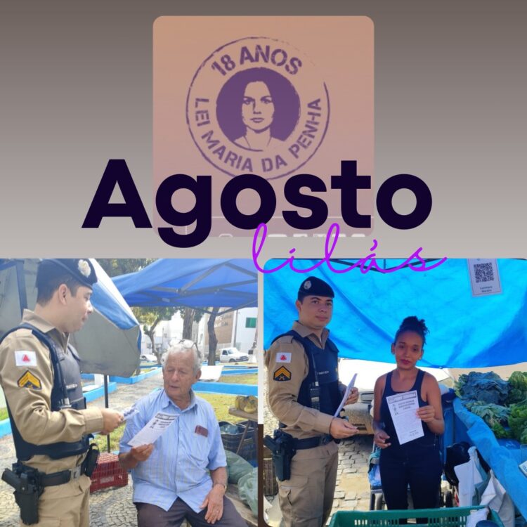 Agosto Lilás: Operação “Shamar” – 18º aniversário da Lei Maria da Penha, Polícia Militar em Mantena reforça ações de prevenção à violência doméstica