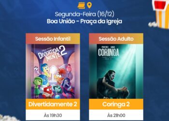 Cinema Itinerante com duas sessões nesta segunda, (16), na Praça da Igreja em Boa União de Itabirinha