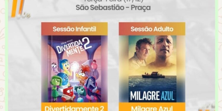 Depois do sucesso em Boa União o Cinema Itinerante acontece nesta terça, (17), na Praça em São Sebastião de Itabirinha