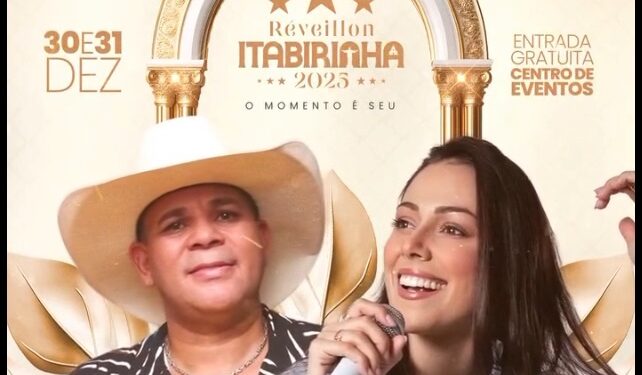 Na segunda, (30), Soró Silva e na terça-feira, (31), Jéssica Rodrigues, venha passar o Réveillon em Itabirinha!