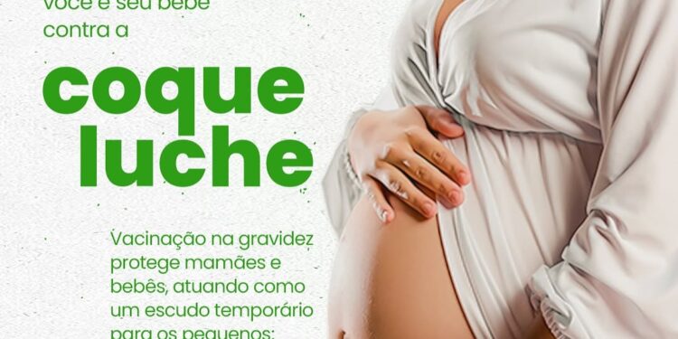 Secretaria de Saúde notifica gestantes do Município de Mantena para vacinação contra a Coqueluche; Proteja você e seu bebê! Vacine-se! 💚