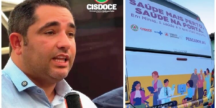 Presidente do CISDOCE, Dr. Lucas Donádia, entrega o 35º ônibus do Transporta SUS, agora para o Prefeito Anastácio de Pescador -MG