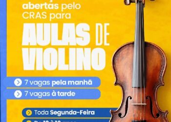 Secretaria Municipal de Cultura informa que estão abertas as inscrições para as Aulas de Violino pelo CRAS de Itabirinha!