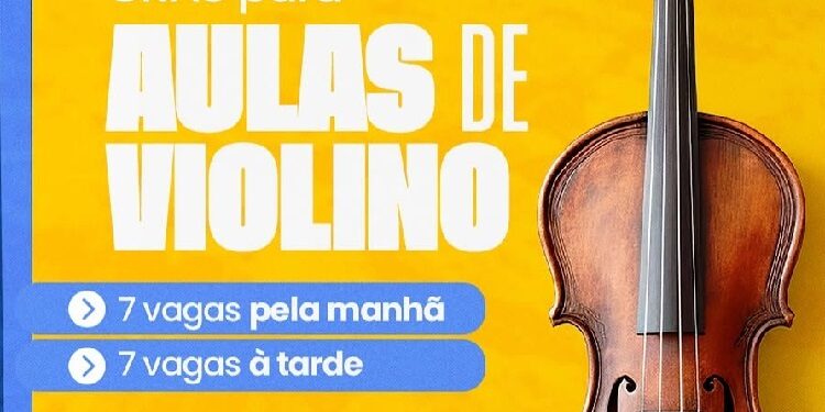 Secretaria Municipal de Cultura informa que estão abertas as inscrições para as Aulas de Violino pelo CRAS de Itabirinha!