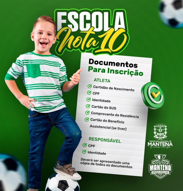 Prefeito Gentil cumpre promessa no esporte com a implantação  da Escola Nota 10 para crianças e adolescentes  nas  modalidades de  handebol, futsal e futebol  em Mantena