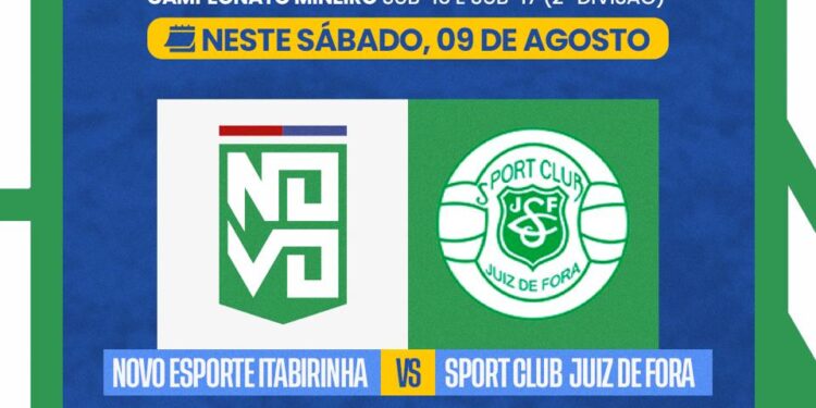 Novo Esporte x Sport Club Juiz de Fora! Neste sábado, 09 de agosto, tem emoção no Campeonato Mineiro Sub-15 e Sub-17 (2ª Divisão) em Itabirinha