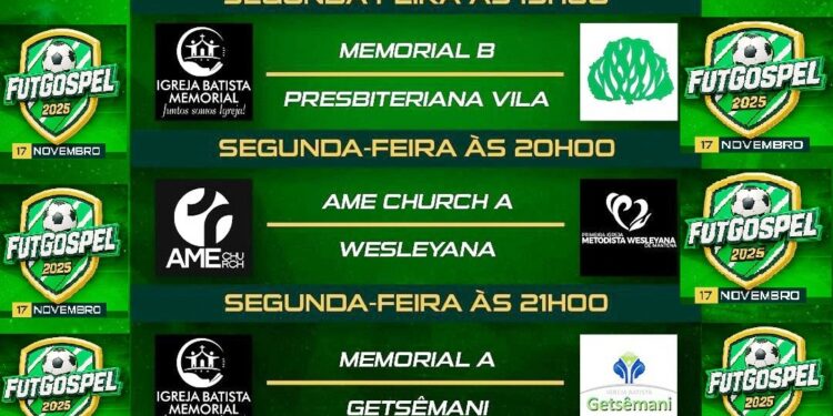 Três jogos abrem o tradicional FutGospel 2025, nesta segunda, (17), no Poliesportivo Raimundo Maria em Mantena