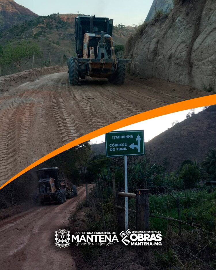 Prefeitura de Mantena patrola e  cascalha estradas que ligam Limeira X Itabirinha; e Limeira X Nova Belém