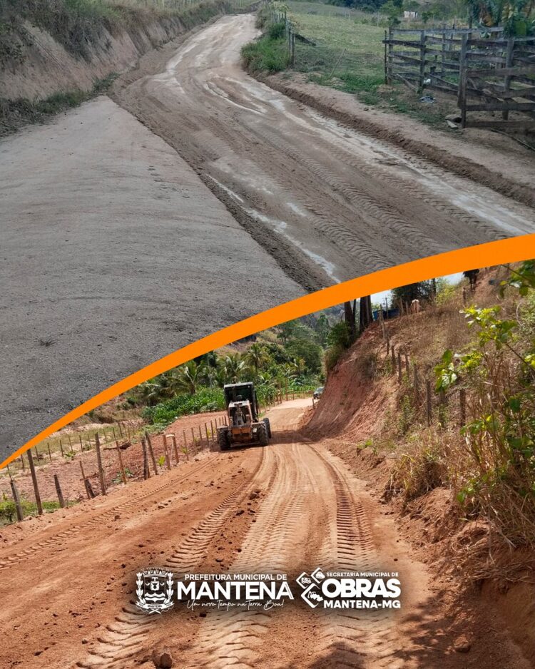 Prefeitura de Mantena patrola e  cascalha estradas que ligam Limeira X Itabirinha; e Limeira X Nova Belém