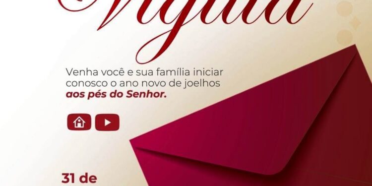 Venha participar conosco do Culto de Vigília da Igreja Cristã Maranata no Santos Prates 1 – 23H -31 Dezembro!
