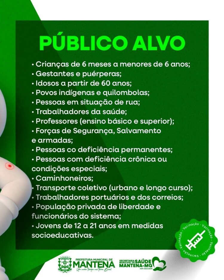 Mantena Contra a Gripe: Secretaria de Saúde Inicia Campanha de Vacinação no Dia 30 de Março