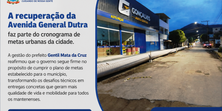 Secretaria de Obras trabalha neste sábado (30) na recuperação da rede pluvial para asfaltamento da Avenida General Dutra