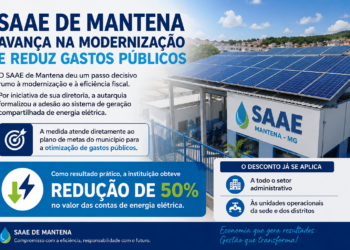 SAAE Mantena adere à geração compartilhada de energia e reduz conta de luz pela metade