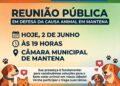 Reunião Pública em Defesa da Causa Animal acontece nesta terça-feira, 2 de junho, às 19h, na Câmara Municipal de Mantena