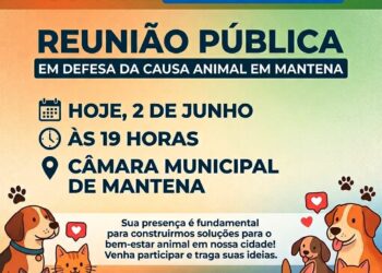 Reunião Pública em Defesa da Causa Animal acontece nesta terça-feira, 2 de junho, às 19h, na Câmara Municipal de Mantena