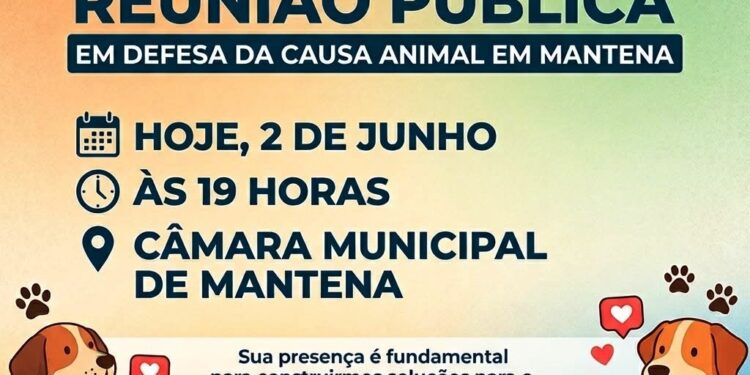 Reunião Pública em Defesa da Causa Animal acontece nesta terça-feira, 2 de junho, às 19h, na Câmara Municipal de Mantena
