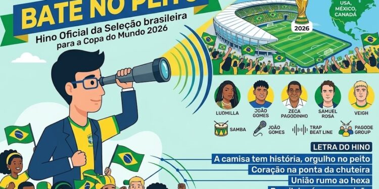 Mantena Online Recomenda: “Bate no Peito” o Hino Oficial da Seleção Brasileira para Copa do Mundo 2026 