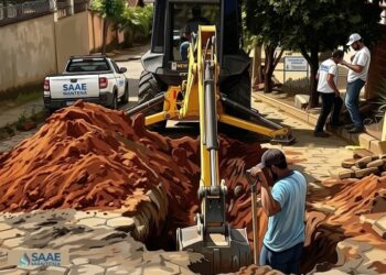 SAAE Mantena age rápido para conter vazamento na Rua Mário Barreto e restabelecer abastecimento de água